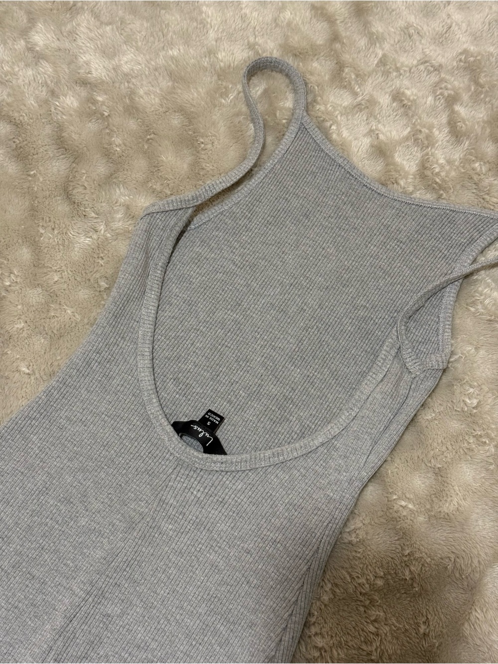 Lulu's Light Gray Ribbed Halter Bodycon Slip Dress - Picture 5 of 6
